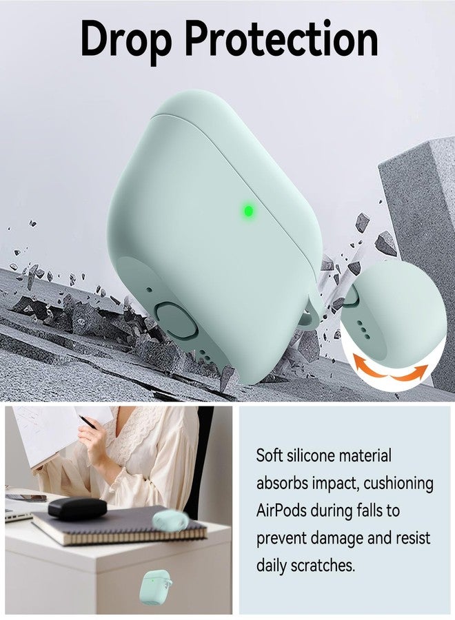 Matekxy for Airpods Pro Case Cute - Soft Silicone Cover with Lanyard and Keychain, Shockproof Scratch Resistant for Women, Perfect for Commuters and Travelers, Morandi Green - Image 5