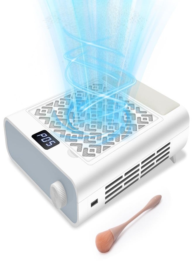 CGBE جهاز جمع غبار الأظافر CGBE: 3600 دورة في الدقيقة جهاز جمع غبار بدون فرش مع 5 سرعات للشفط، وسادة يد، و2 فلتر و10 أوراق فلتر قابلة للتخلص، جهاز جمع غبار الأظافر للاستخدام المنزلي والصالونات (أبيض) - Image 1