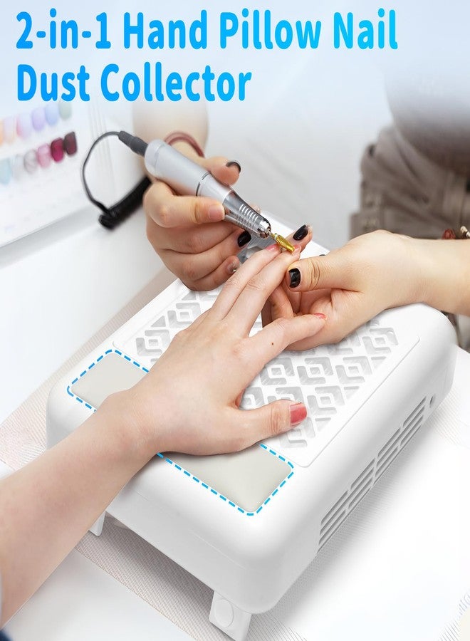 CGBE جهاز جمع غبار الأظافر CGBE: 3600 دورة في الدقيقة جهاز جمع غبار بدون فرش مع 5 سرعات للشفط، وسادة يد، و2 فلتر و10 أوراق فلتر قابلة للتخلص، جهاز جمع غبار الأظافر للاستخدام المنزلي والصالونات (أبيض) - Image 5