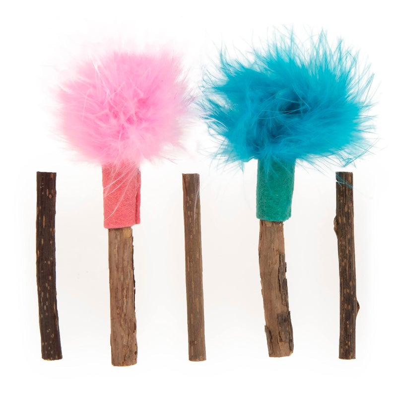 SmartyKat (5 Count Silly Silver Stix Natural Silvervine Cat Toys - Blue/Pink, One Size - Image 3