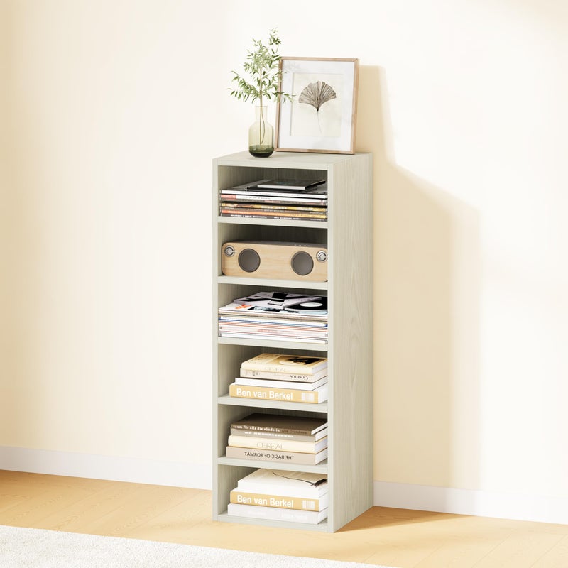 IOTXY DIY Modular Cube Bookcase - CubeXY Customizable Stackable Expandable Basic Shelving Units, 6-Cube Wooden Open Bookshelf with Removable Shelves for Books Organizer, Oak - Image 5