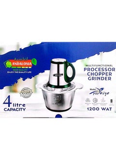 Andalosian Turkish kibbeh and vegetable and meat cutter, 4 liters, 3 speeds, 1200 watts, excellent quality, 4 gear blades, full stainless steel, can easily crush ice, unbreakable, 4 liter capacity - made in Turkey 
