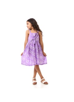 Andora Girls Floral  Sleeveless Dress - Light Purple  - Image 1