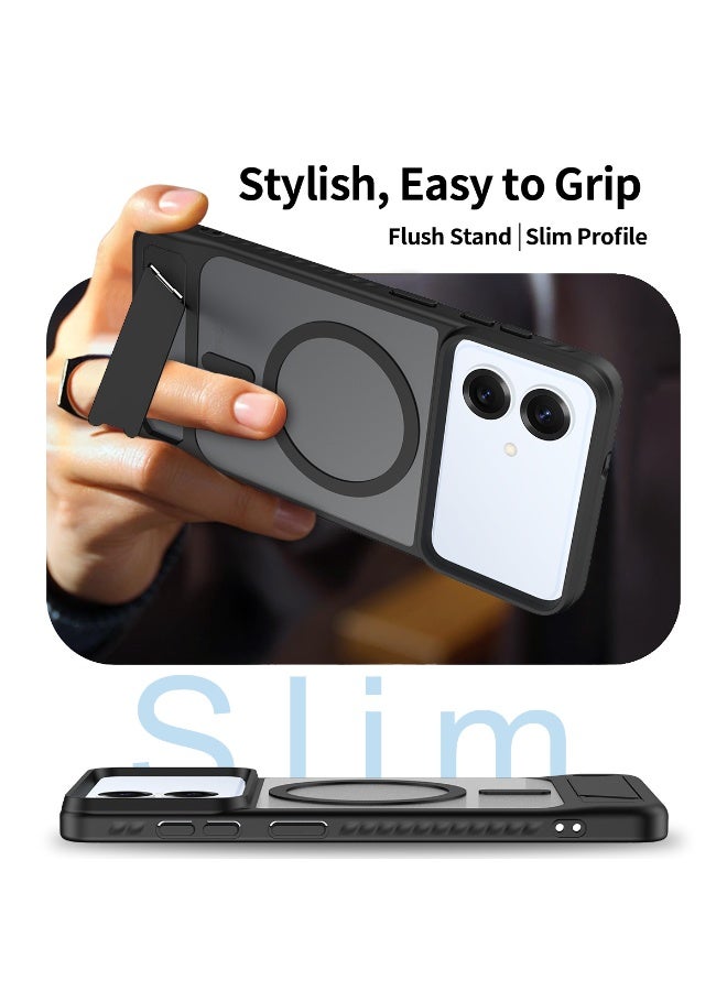 عام غطاء هاتف لجالاكسي إس 26 إيدج 6.7 بوصة، متوافق مع ماج سيف المغناطيسي، حامي شاشة زجاج مقوى، غلاف خلوي واقي مقاوم للصدمات مع حامل لجالاكسي إس 26 إيدج. - Image 4