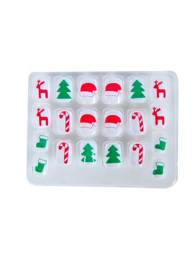 Bluejw Christmas Tree Crutch Pattern Children's Fake Nails 20 Pieces Of Fashion Adhesive Nail Patch Wear Nail Pieces - Image 1