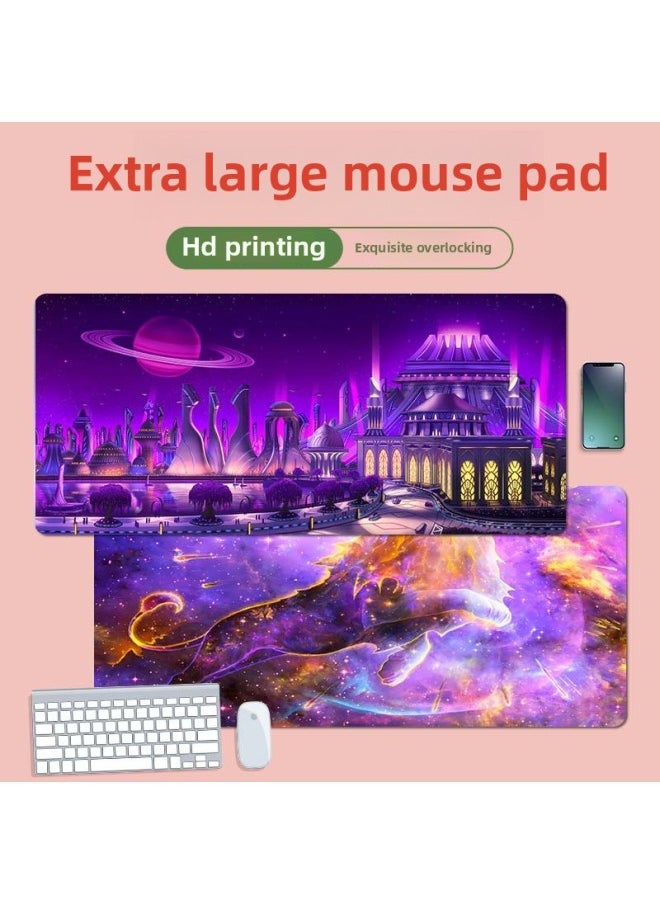 Generic - Mouse Pad Oversized Cartoon Character Keyboard Pad Gorgeous Enlarged Thickened Lock Edge Large Office Desk Pad One Piece-Color:900*400*2mm-Pattern:B31-the Sun Rises From The Clouds On The Mountain - Image 1