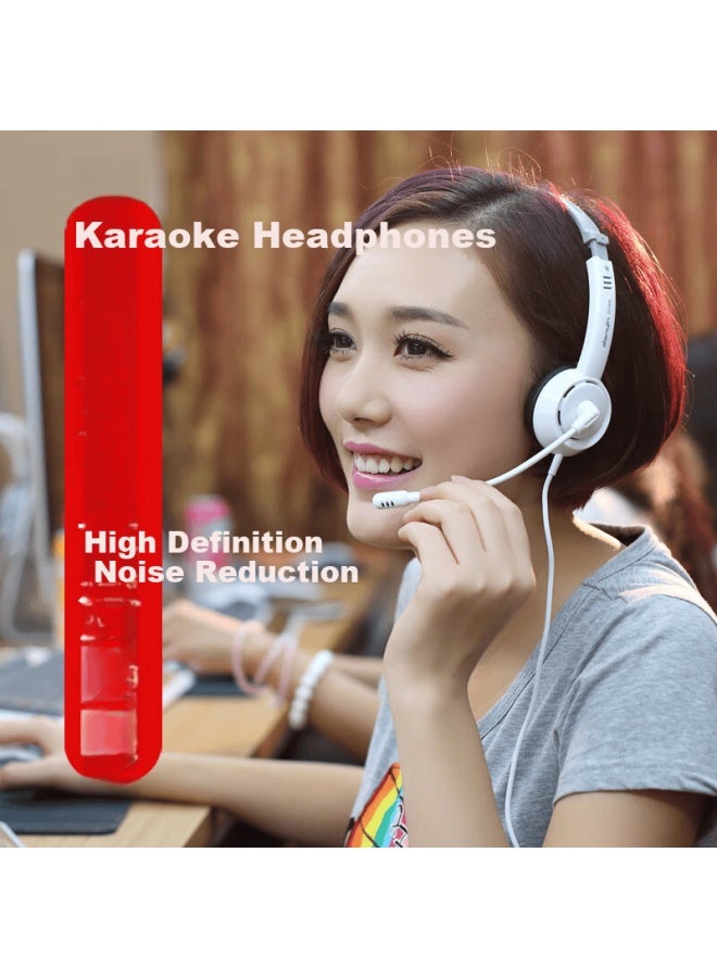 Danyin Dt326 Headphones, Over-ear Computer Headphones For Children, Online Cl, Recording, Laptop Headset, English Learning, Speaking Practice, Listening And Speaking Test, 3.5mm Round Single Plug, White - Image 2