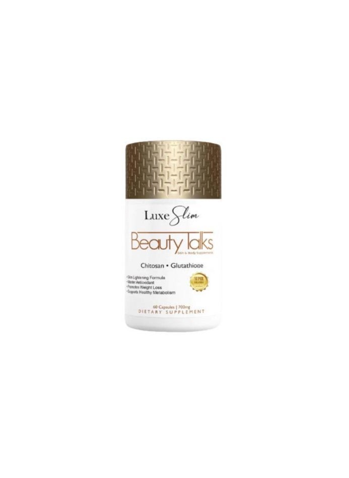 Luxe Slim - Beauty Talks Skin & Body Supplements Chitosan + Glutathione 700mg 60 Caps - Image 1