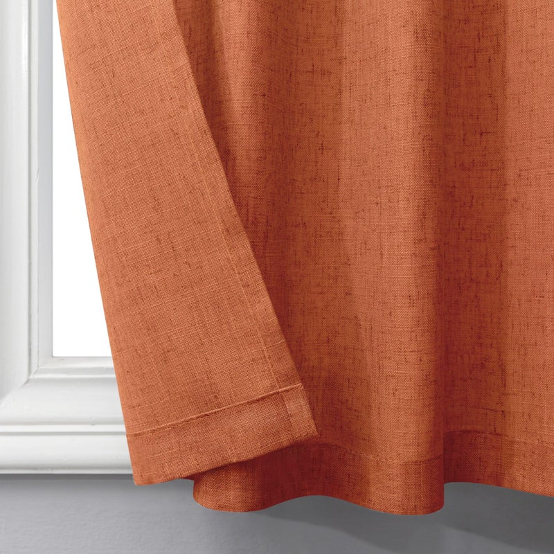 Pitalk Fall Cafe Curtains Burnt Orange Kitchen Curtain Boho Farmhouse 30 Inch Length Linen Sheer Short Small Window Curtains Cafe Curtains for Living Room Teen Girls Bedroom Bunk Bed 30x30 Long Western Decor - Image 5