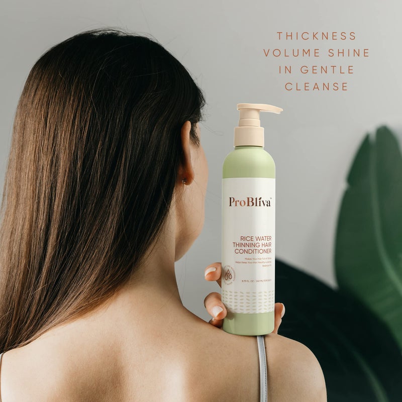 ProBliva Rice Water Thinning Hair Shampoo & Conditioner - Anti Hair Loss - Regrowth & Thickening (Rice Shampoo and Conditioner (Green)) - Image 4