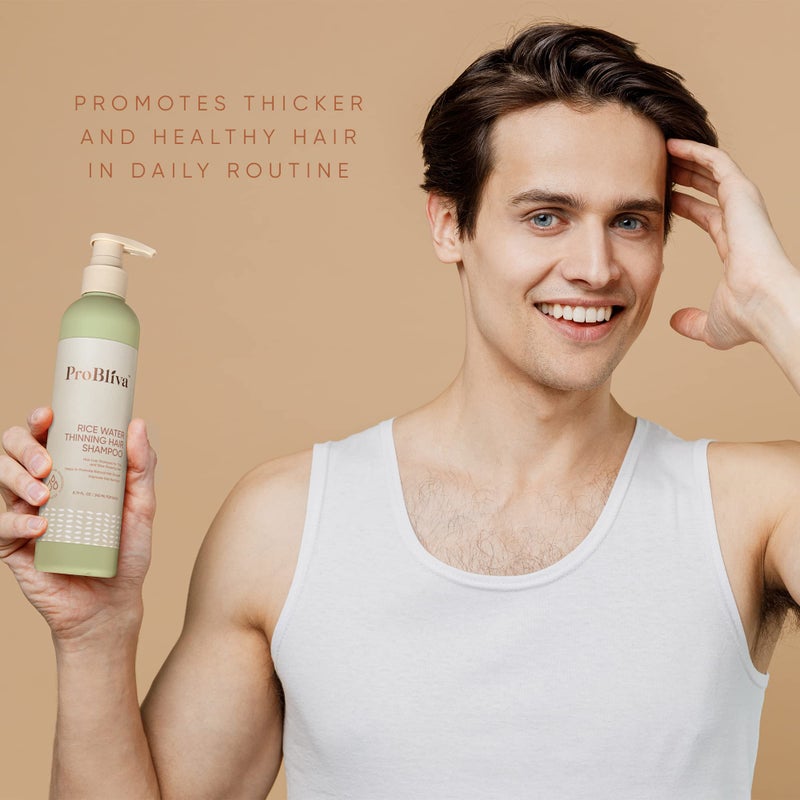 ProBliva Rice Water Thinning Hair Shampoo & Conditioner - Anti Hair Loss - Regrowth & Thickening (Rice Shampoo and Conditioner (Green)) - Image 5