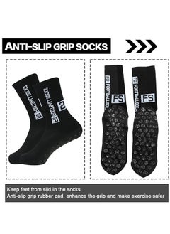SYOSI 3 Pairs Grip Socks Football Socks for Men Cushioned Non Slip Football Socks Basketball Hockey Sports Anti Slip Socks for Children Teenagers  - Image 4