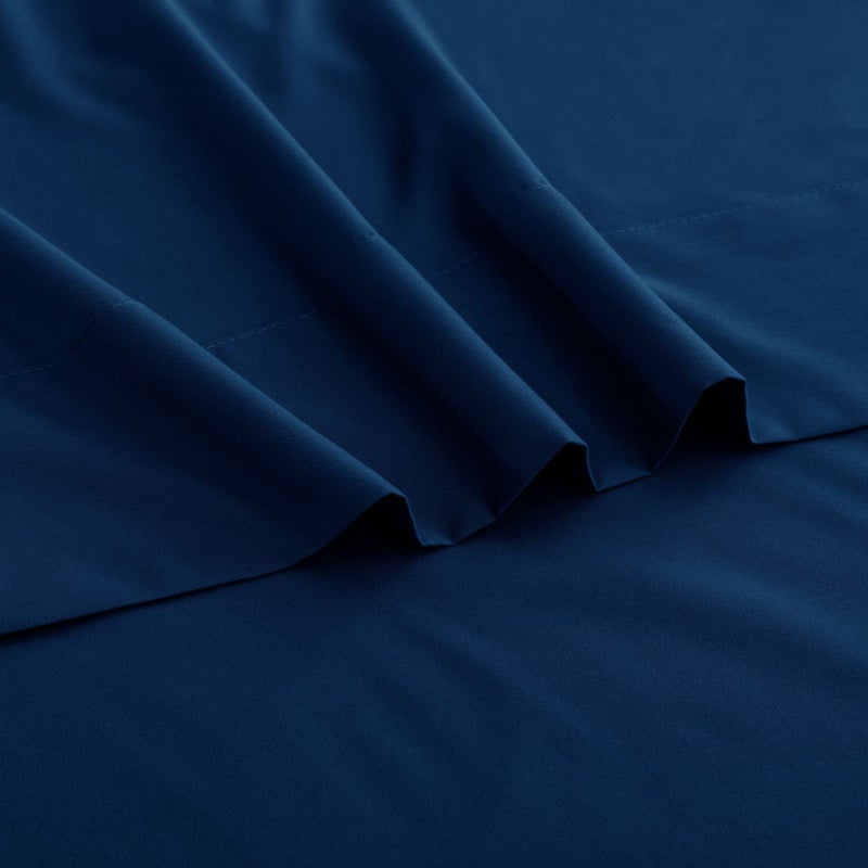Ghooss Bed Sheets King Size Hotel Luxury-Extra Soft 1800 Microfiber Bedding-Wrinkle & Fade Resistant Machine Washable-4 Piece King Navy Blue - Image 3