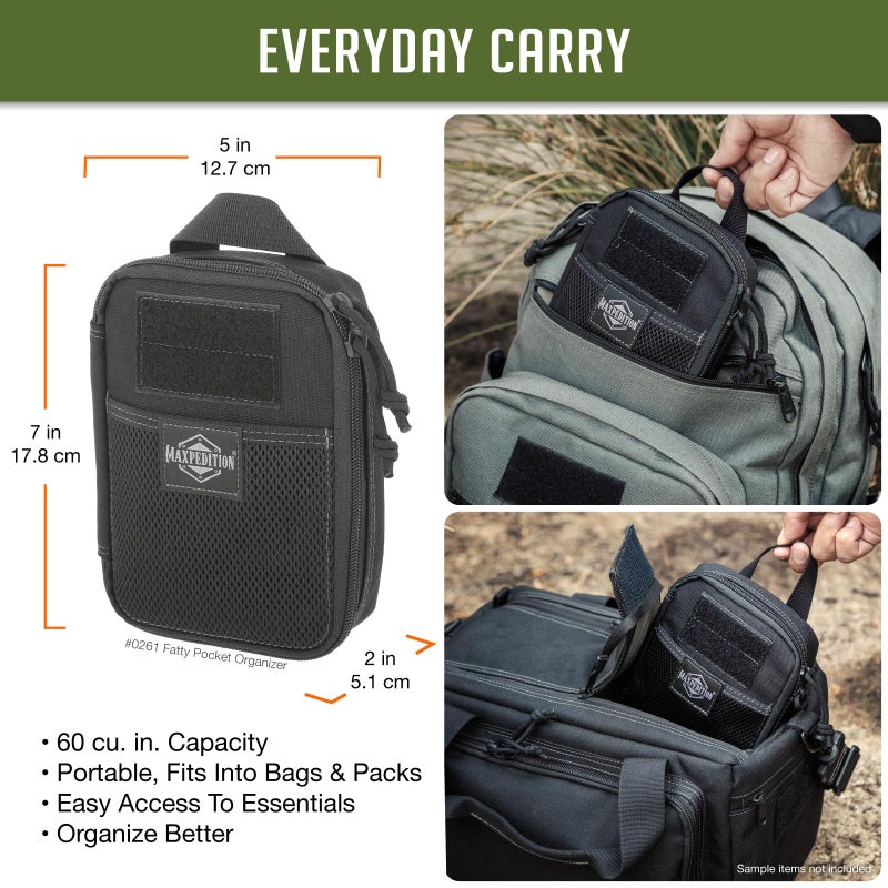 Maxpedition 2012, Maxpedition Fatty Pocket Organizer (Black), Medium - Image 2