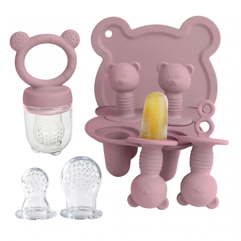 مجموعة قوالب مصاصات ليتلز جوي، قطع لصنع مصاصات منزلية من السيليكون، قوالب آيس كريم سهلة الفك وقابلة لإعادة الاستخدام (لون وردي بودرة) - Image 1