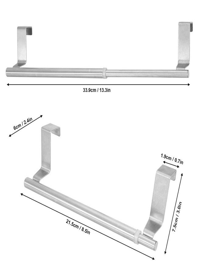 LiebeWH Stainless Steel Over Door Towel Rail Retractable Over Towel Rack(34cm Retractable Single Bar) - Image 2