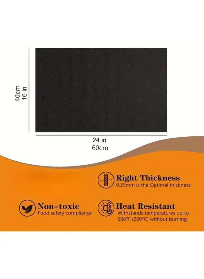 2 Pack Black Nonstick Oven Liners Heavy Duty Grill Pads For Electric Gas Convection Microwave Ovens 16x24 Inch - Image 3
