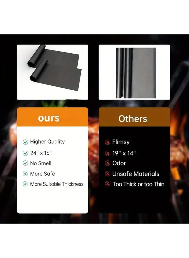 2 Pack Black Nonstick Oven Liners Heavy Duty Grill Pads For Electric Gas Convection Microwave Ovens 16x24 Inch - Image 5