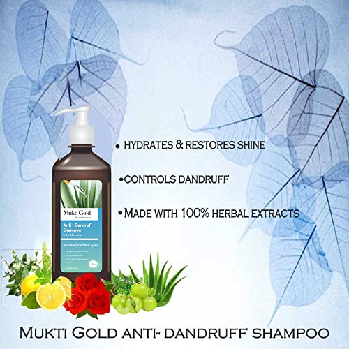 Axiom Mukti Gold Combo of Anti-Dandruff Shampoo 400mL + Showergel 150mL + Hair Oil 100mL | Blend of 14+ Ayurvedic Herbs | For Dandruff, Hair Growth and Hair Fall | Ayurvedic Prodcuts - Image 3