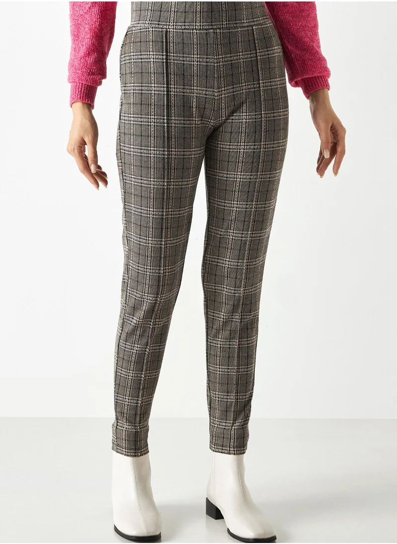 2Xtremz Checked High Waist Pants