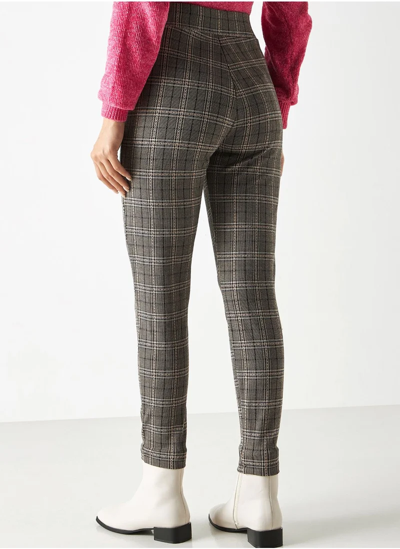 2Xtremz Checked High Waist Pants