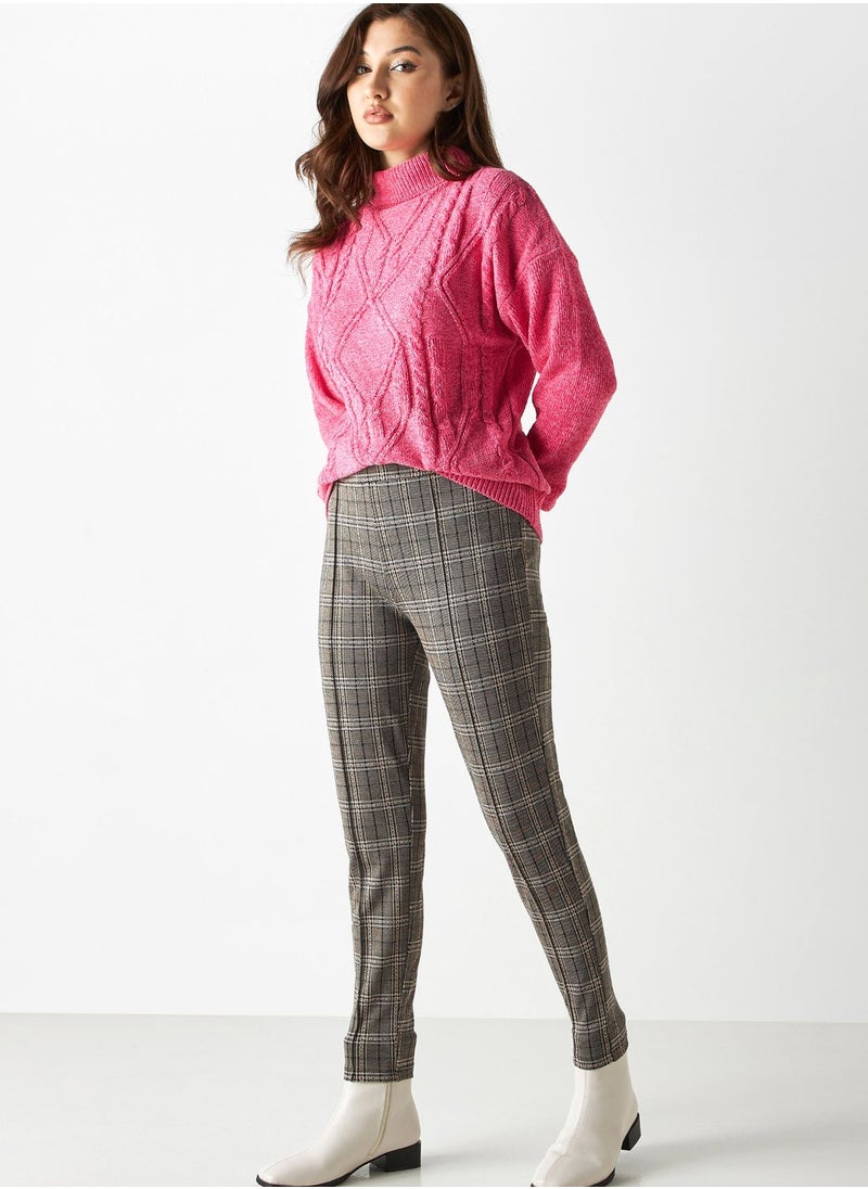 2Xtremz - Checked High Waist Pants - Image 1