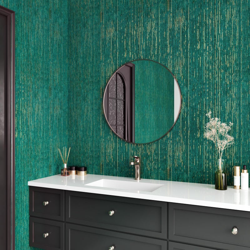 Green Grasscloth Peel and Stick Wallpaper for Bedroom Modern Wallpaper Textured Fabric Contact Paper Self Adhesive Wall Paper Cabinets Drawers Teal Green Vintage Wall Decor 158x 118