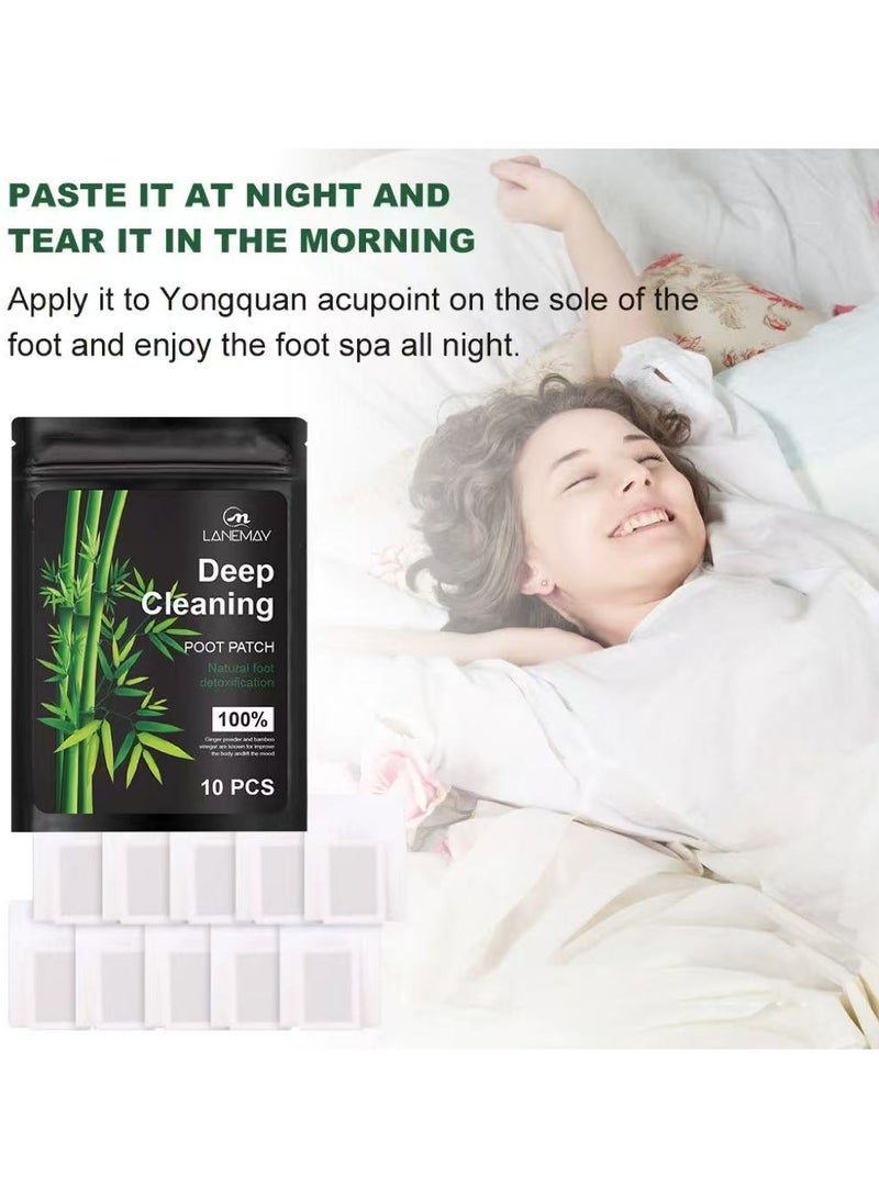 LANEMAY Natural Herbal Foot Patch Mugwort Detox Bamboo Vinegar Foot Care Pad（5PC) - Image 2