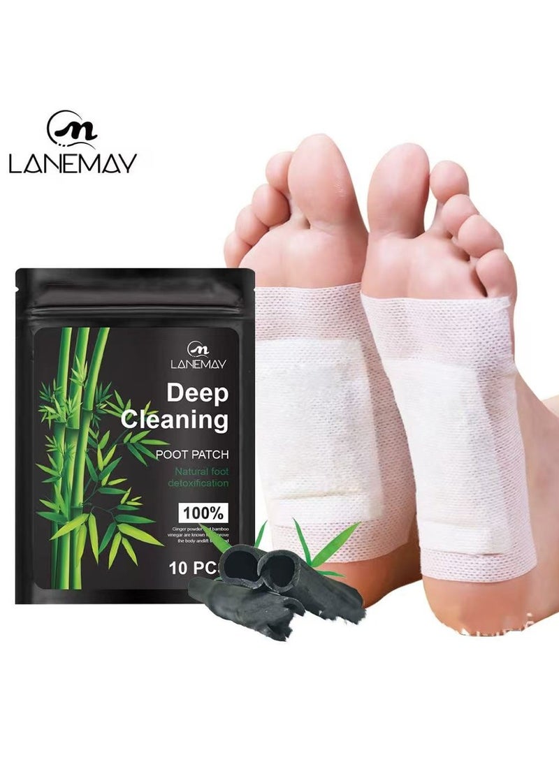 LANEMAY Natural Herbal Foot Patch Mugwort Detox Bamboo Vinegar Foot Care Pad（5PC) - Image 1