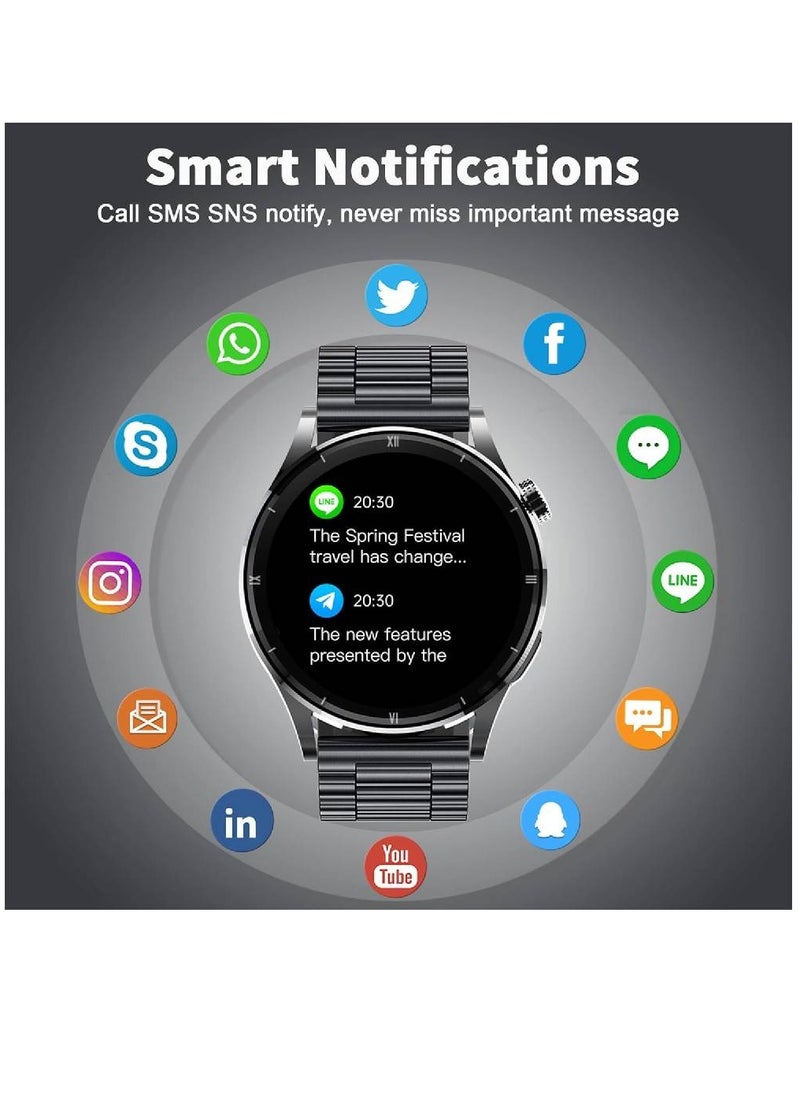 Roxxon - Smart Watch For Men Call Receive/Dial, Full Touch Screen Fitness Tracker With Sleep Monitor Fit Watch For Men For Android And iOS Phones (Black) - Image 1