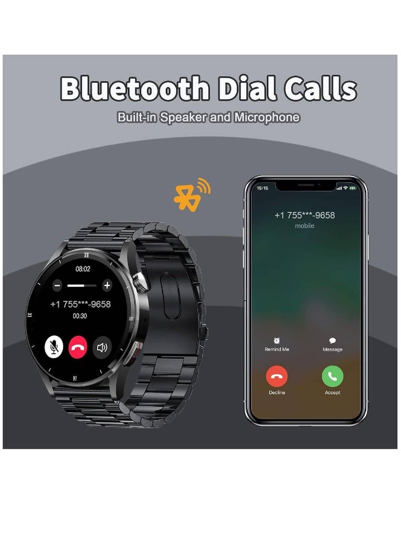 Roxxon - Smart Watch For Men Call Receive/Dial, Full Touch Screen Fitness Tracker With Sleep Monitor Fit Watch For Men For Android And iOS Phones (Black) - Image 1