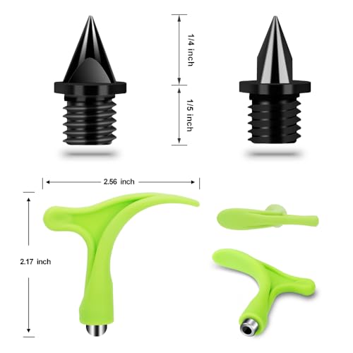 Lejof 1/4 Inch Track Spikes, 120 Pieces Alloy Steel Spikes for Track Shoe Spikes Replacements and Spike Wrench for Sports Running Track Shoes (Black) - Image 2