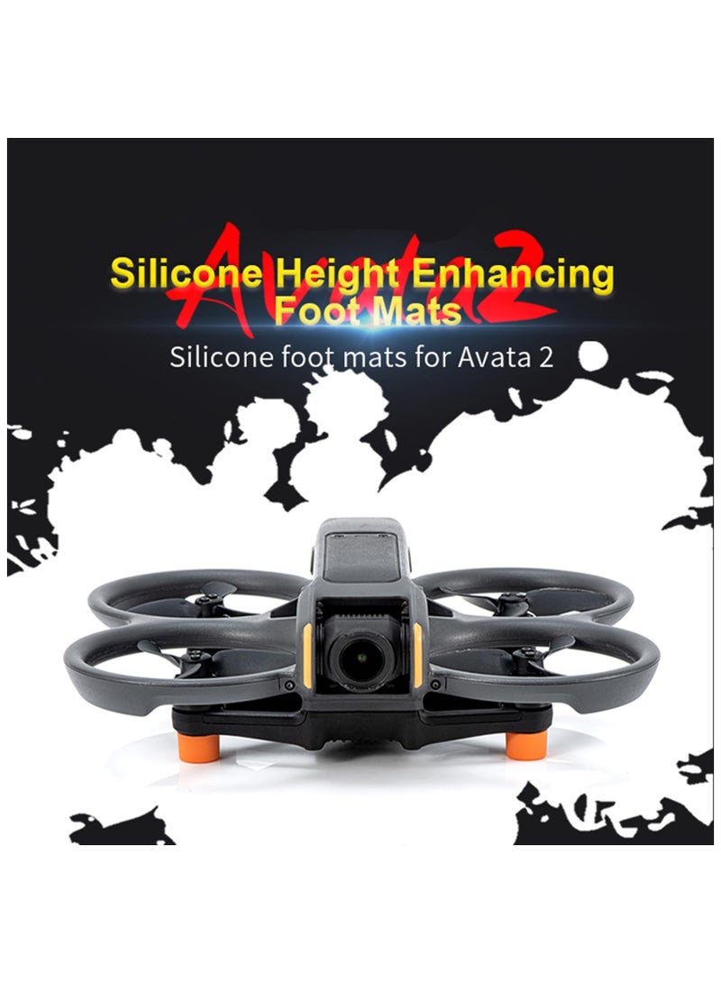 SOLARAE 6pcs Avata 2 Landing Gear Protector Silicone Foot Pads, Protective Cover Extended Landing Leg Kit Compatible for DJI Avata 2 Accessories, Protection Propellers Mountsï¼ˆorangeï¼‰ - Image 2
