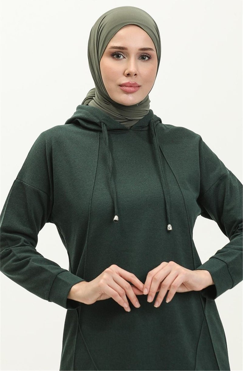 Bwest Hooded O Neck Plain Basic Double Tracksuit Sportswear Set - 3039 - Nefti - Image 3