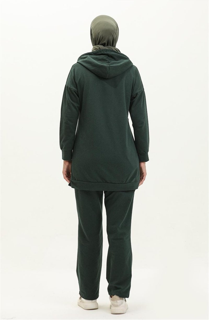 Bwest Hooded O Neck Plain Basic Double Tracksuit Sportswear Set - 3039 - Nefti - Image 5