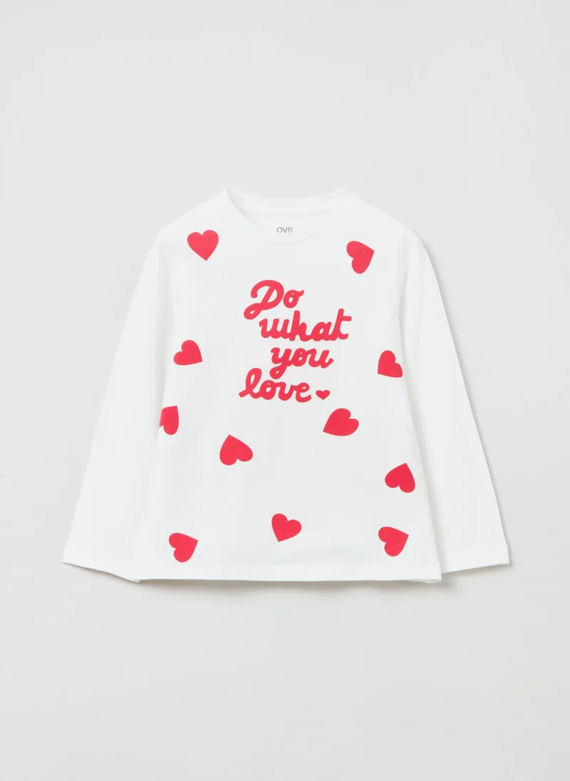 Ovs Ovs T-Shirt With Lettering Print And Long Sleeves