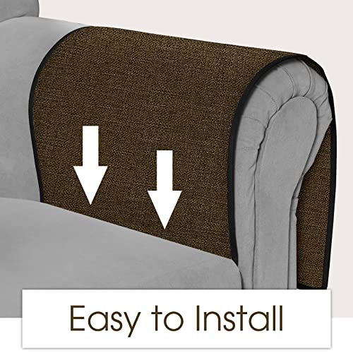 Joywell Armchair Caddy for Couch Remote Control Holder Recliner Armrest Organizer Non Slip Sofa Arm Chair Caddie with 6 Pocket Storage for Magazine, Tablet, Phone, iPad, Chocolate - Image 4
