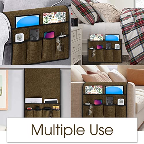 Joywell Armchair Caddy for Couch Remote Control Holder Recliner Armrest Organizer Non Slip Sofa Arm Chair Caddie with 6 Pocket Storage for Magazine, Tablet, Phone, iPad, Chocolate - Image 5