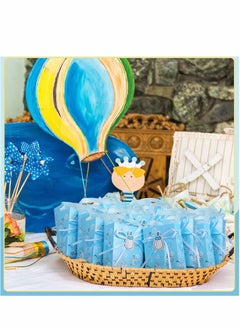 Excefore Party Gift Bags, 24 Pcs Baby Shower Party Decoration Goodie Bags Birthday Party Treat Bags Blue Candy Bags With Handles for Boys Kids Birthday Baby Shower Party Favors Supplies Return Gifts  - Image 2