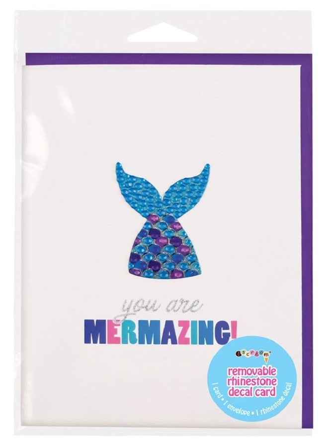iscream Colorful 'You are Mermazing' Greeting Card with Removable Rhinestone Mermaid Decal and Envelope - Image 3