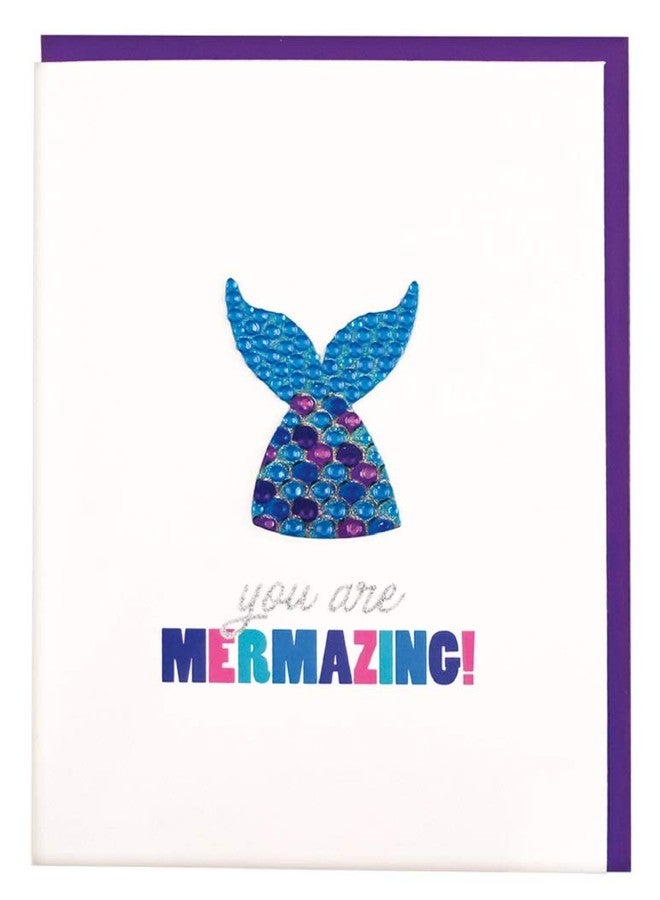 iscream Colorful 'You are Mermazing' Greeting Card with Removable Rhinestone Mermaid Decal and Envelope - Image 1