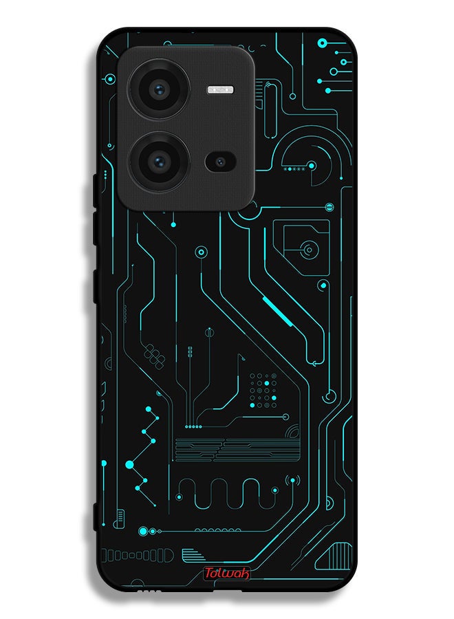 Tolwak Vivo V25 5G Protective Case Cover Digital Art Circuits Minimalism Multiple Display - Image 2