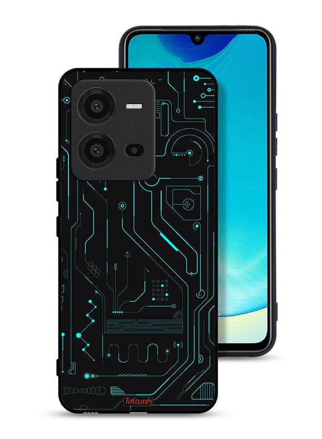 Tolwak Vivo V25 5G Protective Case Cover Digital Art Circuits Minimalism Multiple Display - Image 1
