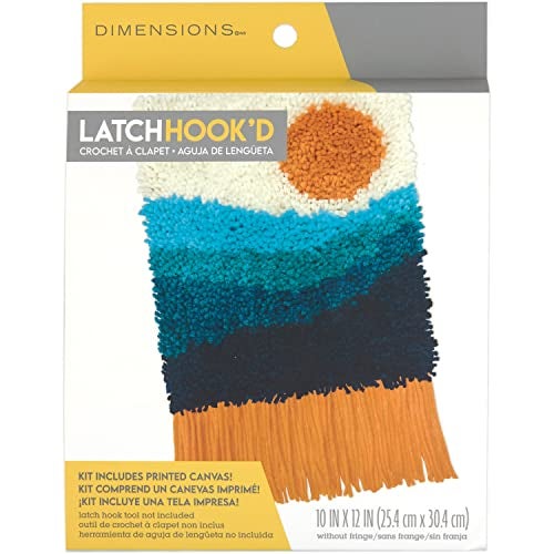 Dimensions مجموعة قفل الحياكة الملونة لغروب الشمس للمبتدئين من دايمشنز 72-76380 مع حواف، 10" × 12"، متعدد الألوان، 3 قطع - Image 1