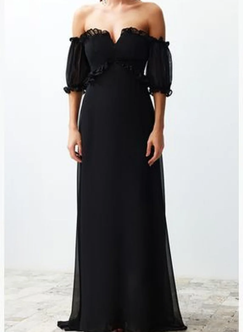 trendyol Off-Shoulder Chiffon Dress
