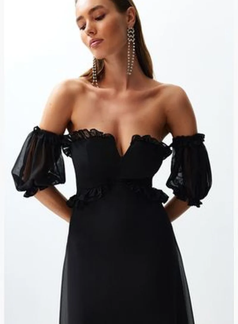 trendyol Off-Shoulder Chiffon Dress