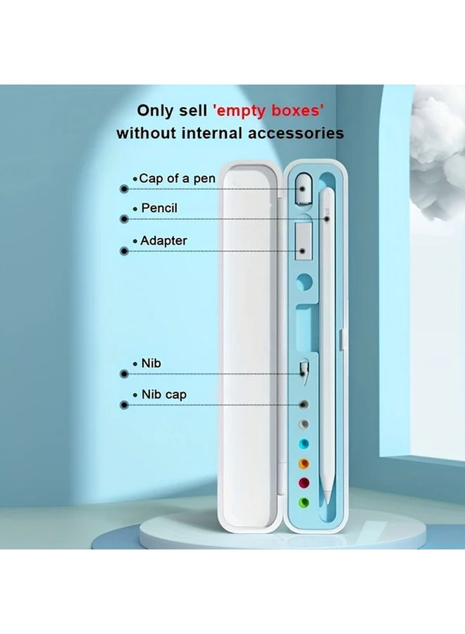 Blue 1pc Apple Pencil 1st 2nd Generation Storage Box Compatible With iPhone iPad Tablet Touch Pen Accessories Anti Fall Pen Case For Capacitive Pen Packaging Empty Box - Image 2