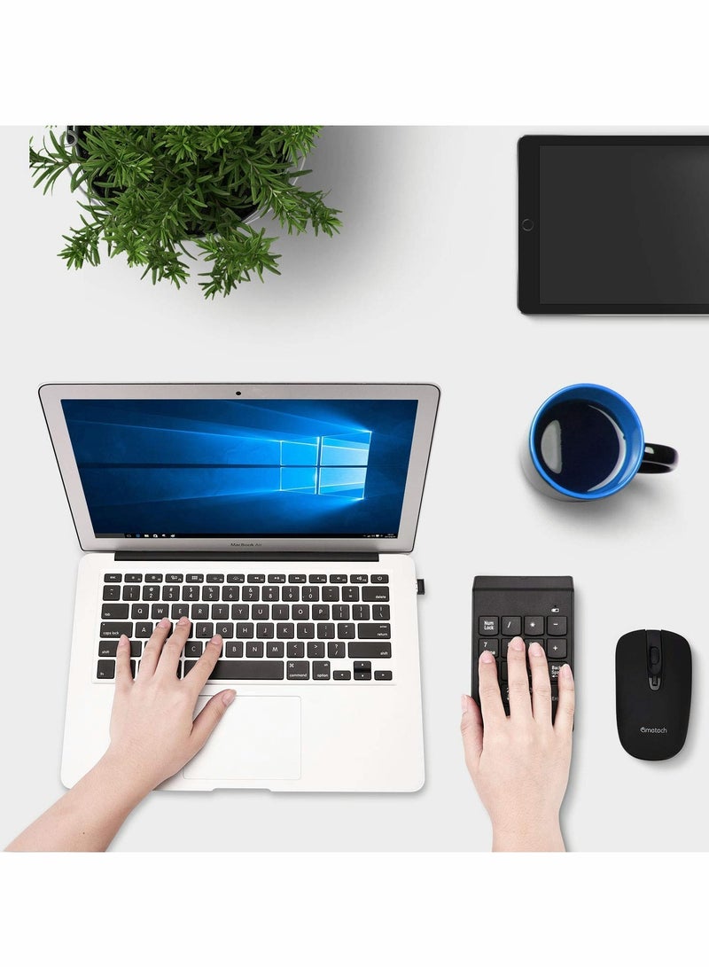 Zikra لوحة مفاتيح رقمية صامتة لاسلكية محمولة مع جهاز استقبال USB صغير للكمبيوتر المحمول، الكمبيوتر الدفتري، الكمبيوتر المكتبي، متوافقة مع ويندوز، 10 مليون ضغطة مفتاح، مسافة استخدام 10 متر - Image 5