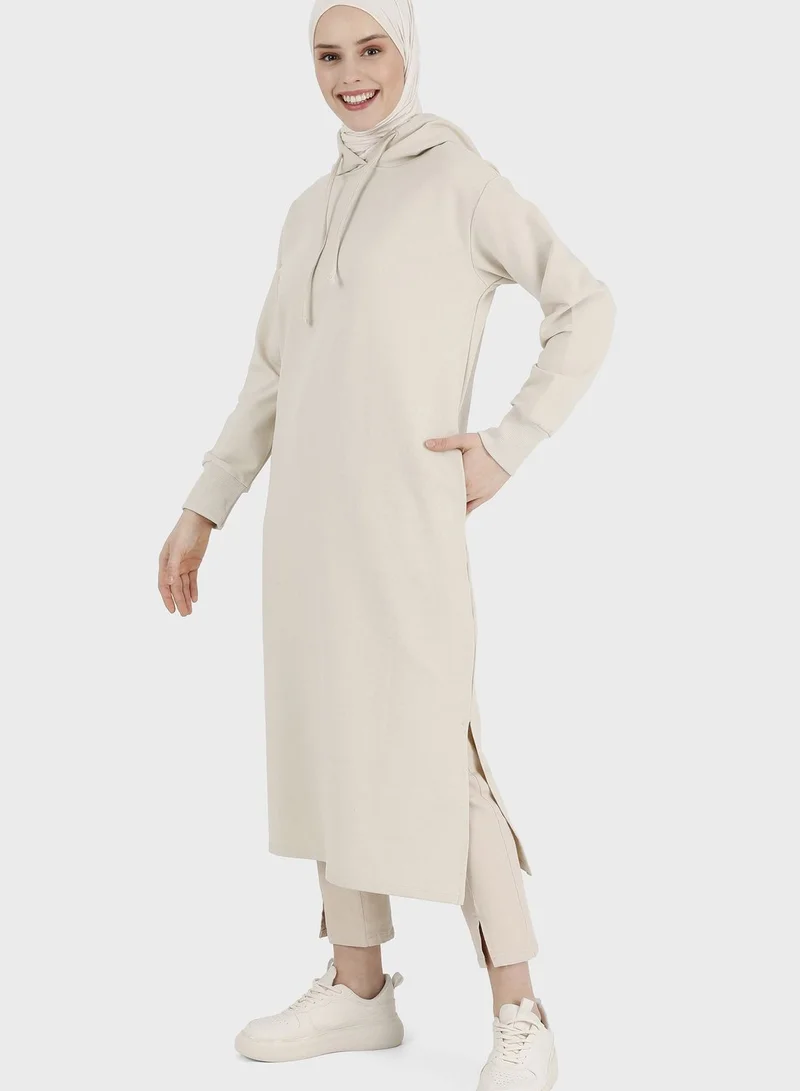 Refka by modanisa Pocket Detail Hooded Tunic