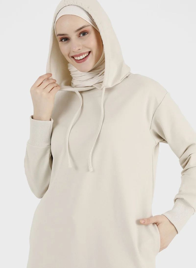 Refka by modanisa Pocket Detail Hooded Tunic